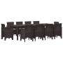 Conjunto de Comedor de Jardín 11 pcs Marrón Ratan Polt
