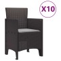 Conjunto de Comedor de Jardín 11 pcs Marrón Ratan Polt