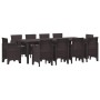 Conjunto de Comedor de Jardín 11 pcs Marrón Ratan Polt