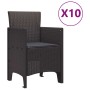 Conjunto de Comedor de Jardín 11 pcs Marrón Ratan Polt