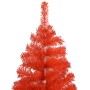 Árbol de Navidad artificial con LEDs y soporte PVC rojo 150 cm