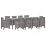 Conjunto de Comedor de Jardín 11 pcs Gris Claro Ratan Polt