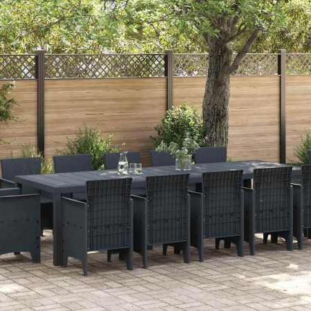 Conjunto de Comedor de Jardín 13 pcs Antracita Plástico