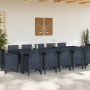 Conjunto de Comedor de Jardín 13 pcs Antracita Plástico