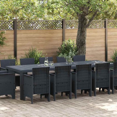 Conjunto de comedor de jardín con cojines 13 pcs Antracita