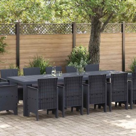 Conjunto de Comedor de Jardín 13 pcs Antracita Plástico
