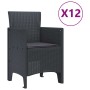 Conjunto de Comedor de Jardín 13 pcs Antracita Plástico