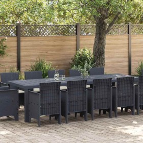Conjunto de Comedor de Jardín 13 pcs Antracita Polyrattán
