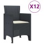 Conjunto de Comedor de Jardín 13 pcs Antracita Polyrattán