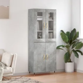 Concrete gray plywood tall sideboard 69.5x34x180 cm by vidaXL, Sideboards - Ref: Foro24-3198197, Price: 152,99 €, Discount: %