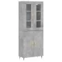 Concrete gray plywood tall sideboard 69.5x34x180 cm by vidaXL, Sideboards - Ref: Foro24-3198197, Price: 152,99 €, Discount: %
