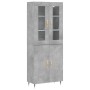 Hohes Sideboard aus betongrauem Sperrholz, 69,5 x 34 x 180 cm von vidaXL, Sideboards - Ref: Foro24-3198197, Preis: 155,05 €, ...