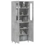 Concrete gray plywood tall sideboard 69.5x34x180 cm by vidaXL, Sideboards - Ref: Foro24-3198197, Price: 152,99 €, Discount: %