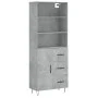 Aparador alto madera contrachapada gris hormigón 69,5x34x180 cm de vidaXL, Aparadores - Ref: Foro24-3189441, Precio: 138,44 €...
