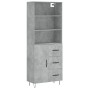 Aparador alto madera contrachapada gris hormigón 69,5x34x180 cm de vidaXL, Aparadores - Ref: Foro24-3189441, Precio: 147,04 €...