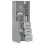 Aparador alto madera contrachapada gris hormigón 69,5x34x180 cm de vidaXL, Aparadores - Ref: Foro24-3189441, Precio: 138,44 €...