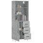 Concrete gray plywood tall sideboard 69.5x34x180 cm by vidaXL, Sideboards - Ref: Foro24-3189441, Price: 147,04 €, Discount: %