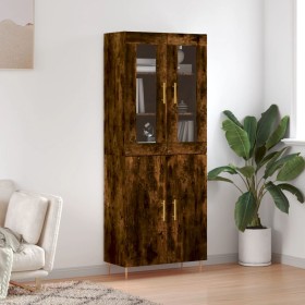 Aparador alto madera contrachapada roble ahumado 69,5x34x180 cm de vidaXL, Aparadores - Ref: Foro24-3198206, Precio: 155,62 €...