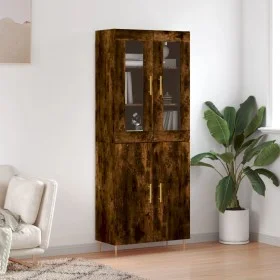 Aparador alto madera contrachapada roble ahumado 69,5x34x180 cm de vidaXL, Aparadores - Ref: Foro24-3198206, Precio: 151,14 €...