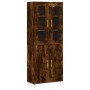 Hohes Sideboard aus geräuchertem Eichensperrholz, 69,5 x 34 x 180 cm von vidaXL, Sideboards - Ref: Foro24-3198206, Preis: 155...
