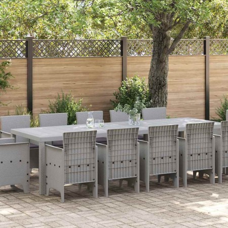 Conjunto de Comedor de Jardín con cojín Gris claro y Antracita