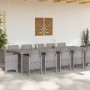 Conjunto de Comedor de Jardín con cojín Gris claro y Antracita