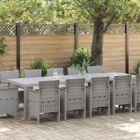 Conjunto de Comedor de Jardín con cojín Gris claro