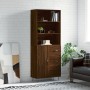 Aparador alto madera contrachapada marrón roble 69,5x34x180 cm de vidaXL, Aparadores - Ref: Foro24-3189444, Precio: 159,20 €