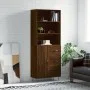 Aparador alto madera contrachapada marrón roble 69,5x34x180 cm de vidaXL, Aparadores - Ref: Foro24-3189444, Precio: 147,54 €,...