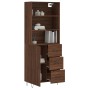 Aparador alto madera contrachapada marrón roble 69,5x34x180 cm de vidaXL, Aparadores - Ref: Foro24-3189444, Precio: 159,20 €