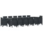 Conjunto de Comedor de Jardín 15 pcs Antracita Ratan Polt