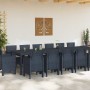 Conjunto de Comedor de Jardín 15 pcs Antracita Ratan Polt