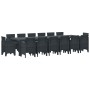 Conjunto de Comedor de Jardín 15 pcs Antracita Ratan Polt