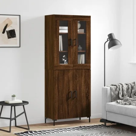 Hohes Sideboard aus braunem Eichensperrholz, 69,5 x 34 x 180 cm von vidaXL, Sideboards - Ref: Foro24-3198216, Preis: 159,83 €...