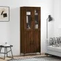 Aparador alto madera contrachapada marrón roble 69,5x34x180 cm de vidaXL, Aparadores - Ref: Foro24-3198216, Precio: 159,84 €,...