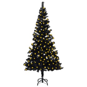 Árbol de Navidad artificial con LEDs y soporte PVC negro 150 cm