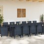 Conjunto de Comedor de Jardín 15 pcs Antracita Ratan Polt