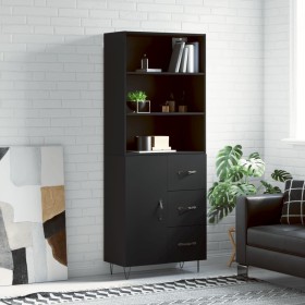 Hohes schwarzes Sperrholz-Sideboard 69,5 x 34 x 180 cm von vidaXL, Sideboards - Ref: Foro24-3189438, Preis: 164,78 €, Rabatt: %
