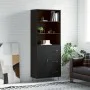 Aparador alto madera contrachapada negro 69,5x34x180 cm de vidaXL, Aparadores - Ref: Foro24-3189438, Precio: 154,80 €, Descue...