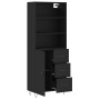 Aparador alto madera contrachapada negro 69,5x34x180 cm de vidaXL, Aparadores - Ref: Foro24-3189438, Precio: 162,22 €, Descue...