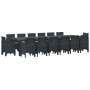 Conjunto de Comedor de Jardín 15 pcs Antracita Ratan Polt