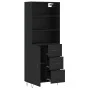 Tall black plywood sideboard 69.5x34x180 cm by vidaXL, Sideboards - Ref: Foro24-3189438, Price: 154,80 €, Discount: %
