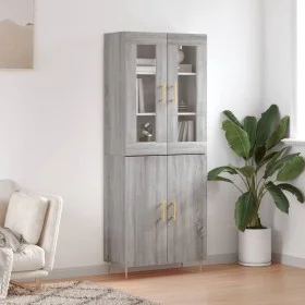 Aparador alto madera contrachapada gris sonoma 69,5x34x180 cm de vidaXL, Aparadores - Ref: Foro24-3198207, Precio: 159,78 €, ...