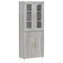 High sideboard sonoma gray plywood 69.5x34x180 cm by vidaXL, Sideboards - Ref: Foro24-3198207, Price: 159,44 €, Discount: %