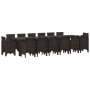 Conjunto de Comedor de Jardín 15 pcs Marrón Ratan Polt