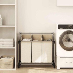 Separador de colada con 3 bolsas acero color crema