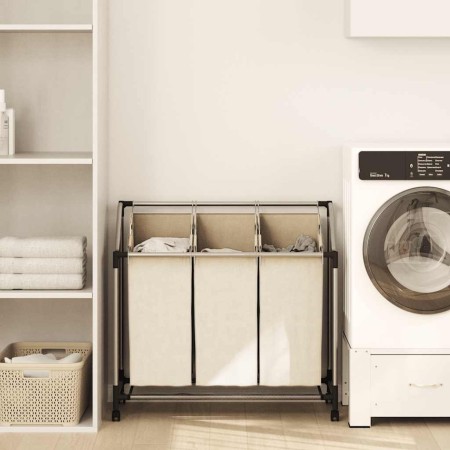 Separador de colada con 3 bolsas acero color crema