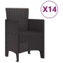 Conjunto de Comedor de Jardín 15 pcs Marrón Ratan Polt