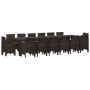 Conjunto de Comedor de Jardín 15 pcs Marrón Ratan Polt