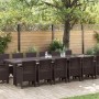 Conjunto de Comedor de Jardín 15 pcs Marrón Ratan Polt